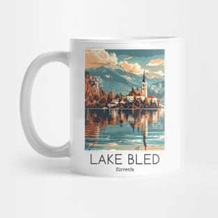 A Vintage Travel Illustration of Lake Bled - Slovenia Mug